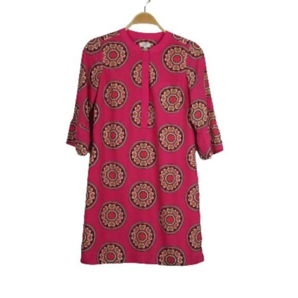 Crown & Ivy Preppy Pink Printed Tunic Shirtdress